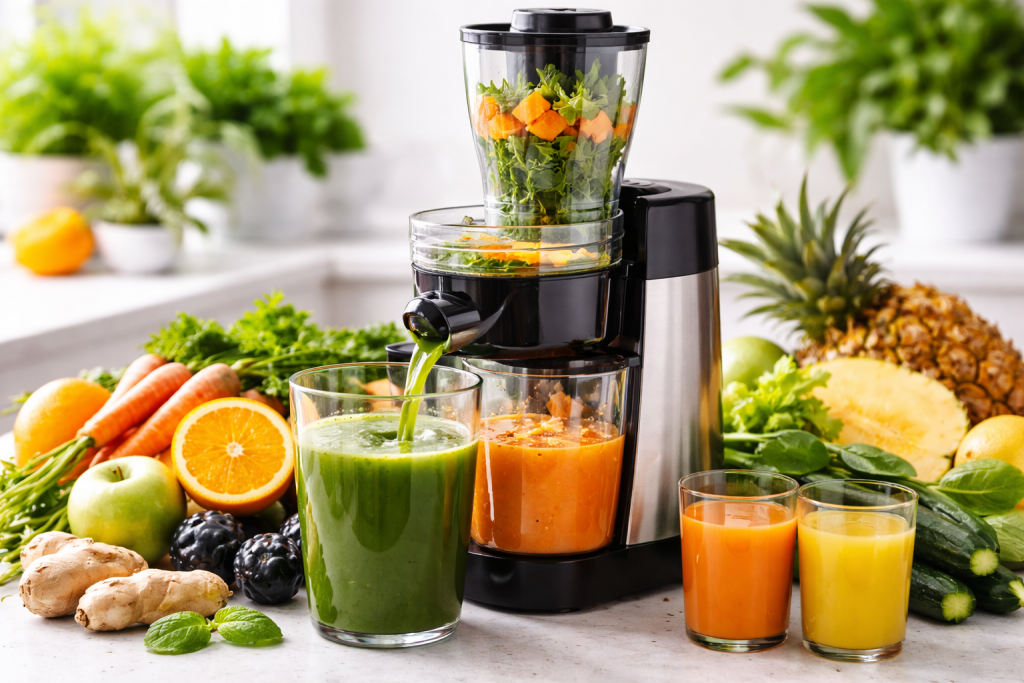 Slow Juicer entsaftet frisches Obst und Gemüse – schonendes Entsaften für mehr Nährstoffe