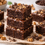 Saftige Schoko-Walnuss-Brownies mit knackigen Nüssen – einfaches Dessert Rezept