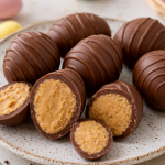 Schokolierte Eier mit Erdnussbutterfüllung