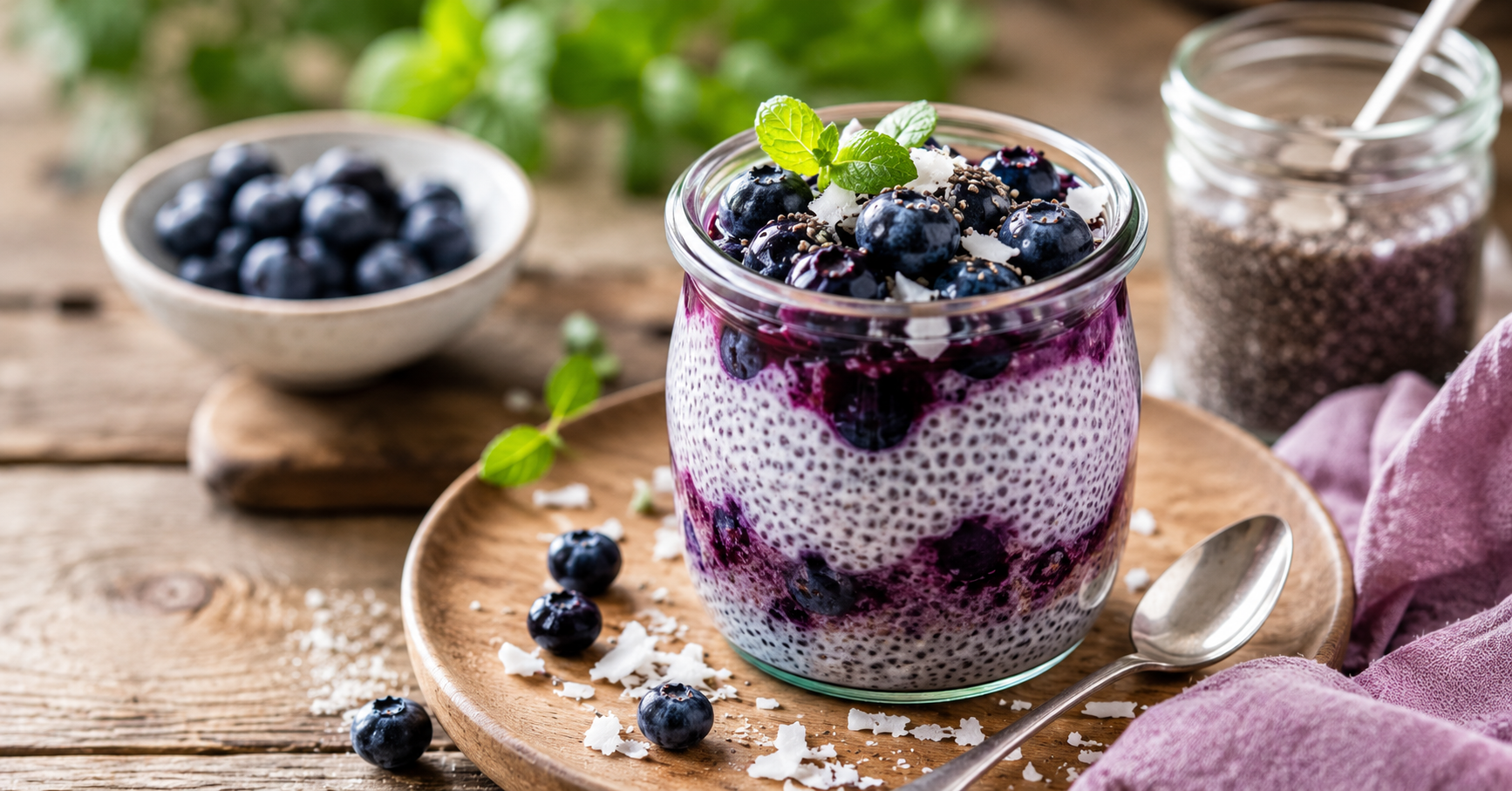 Wildheidelbeeren Chia Pudding – gesundes Frühstück