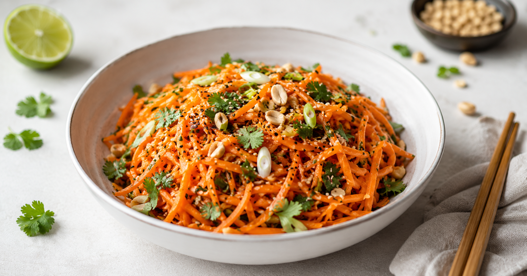 Asiatischer Möhrensalat mit Erdnussdressing